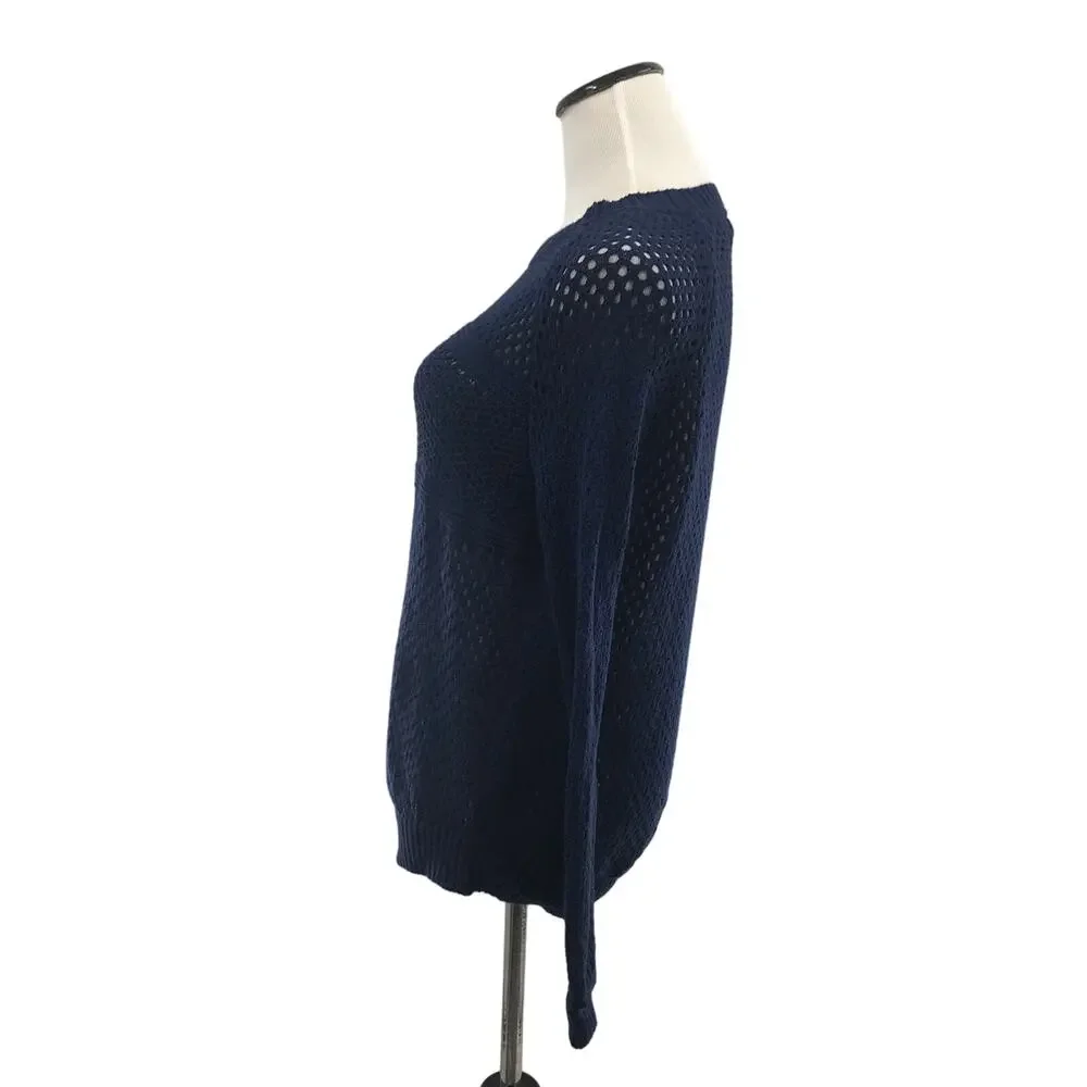 prAna Kokimo Blue Pullover Mesh Sweater